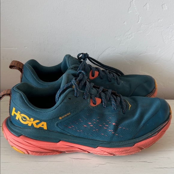 Hoka One One Challenger ATR 6 GTX Women’s Running Shoes Blue Coral Camellia 9 - Picture 1 of 11